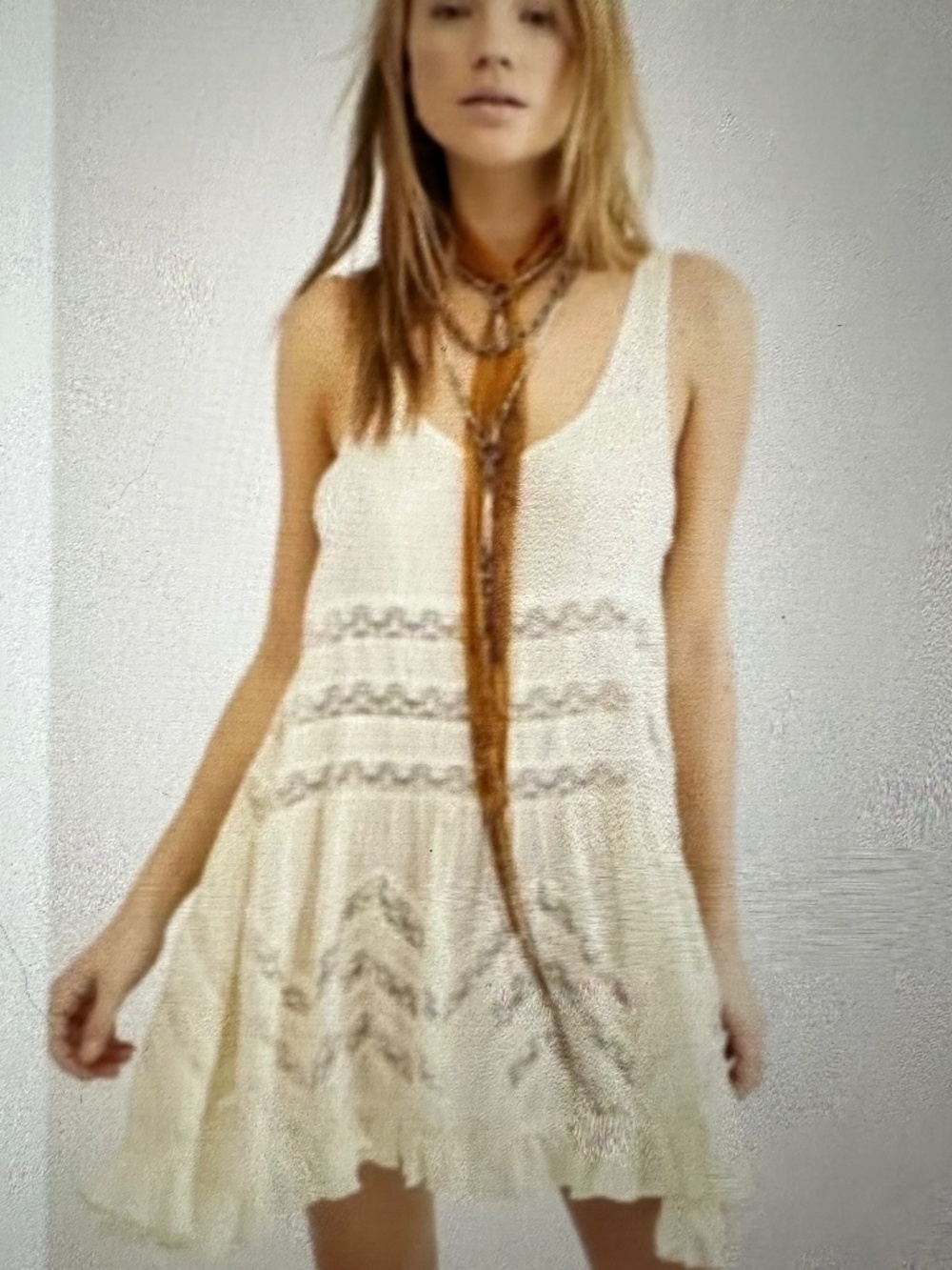 Free People Voile and Lace Polka DotTrapeze Mini. Size medium
